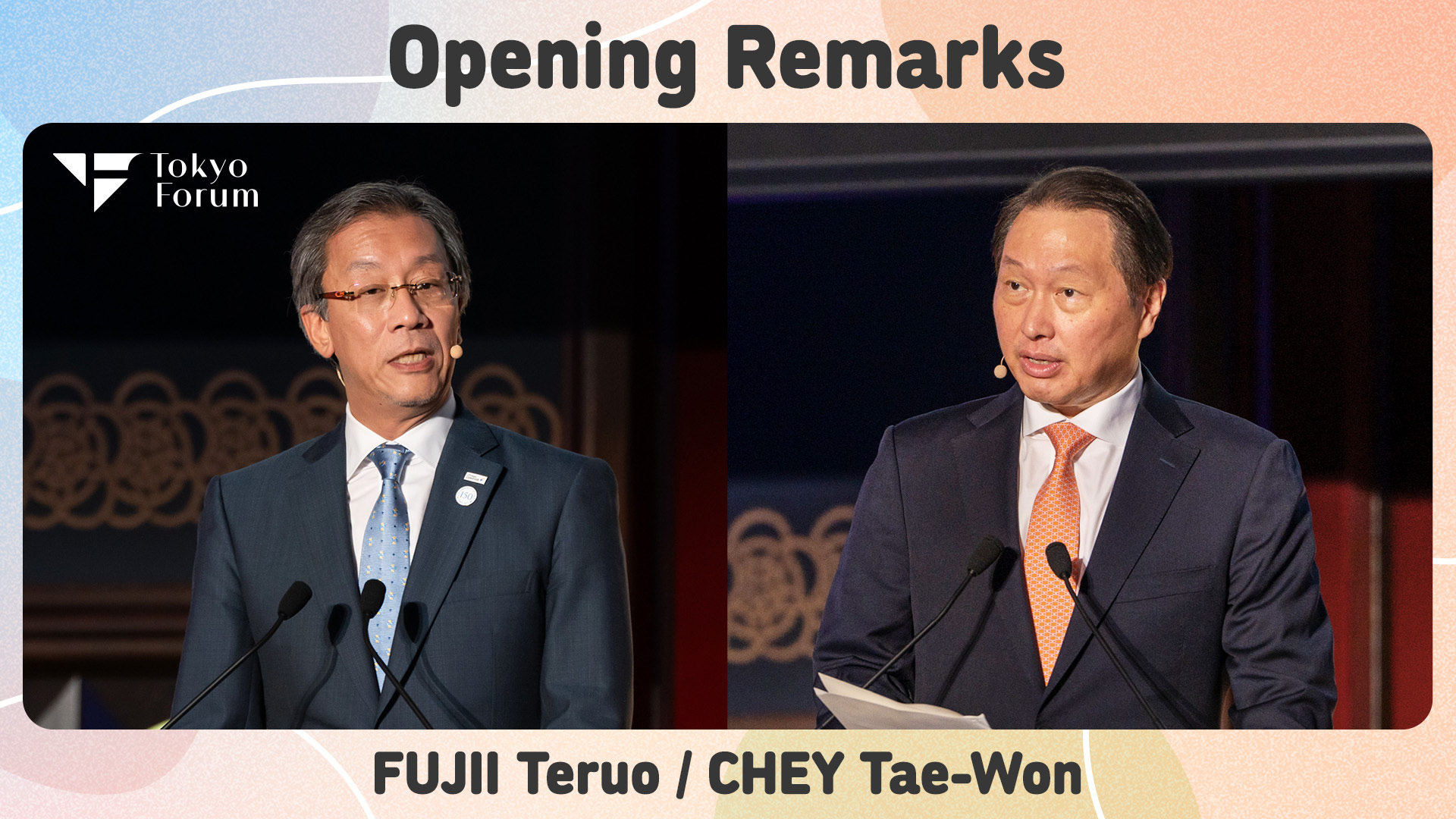 Day 1 | Opening Remarks by FUJII Teruo, CHEY Tae-Won
